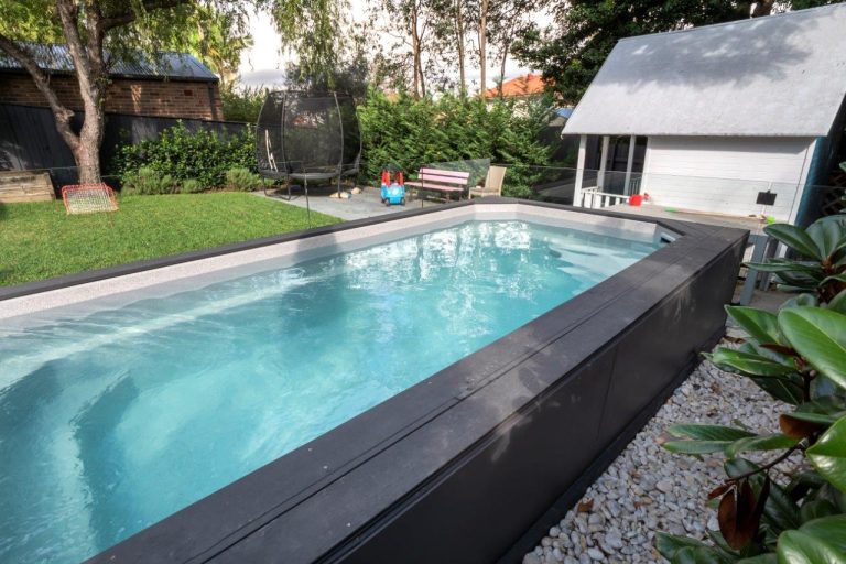 Relax above ground plunge pool installation with wooden deck 3