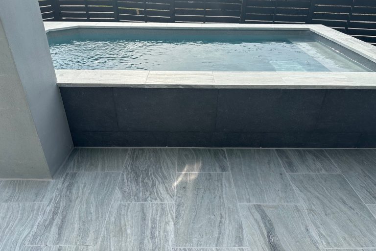 The Little Pool Co Relax 5 2 fiberglass pool installation Quartz color 02